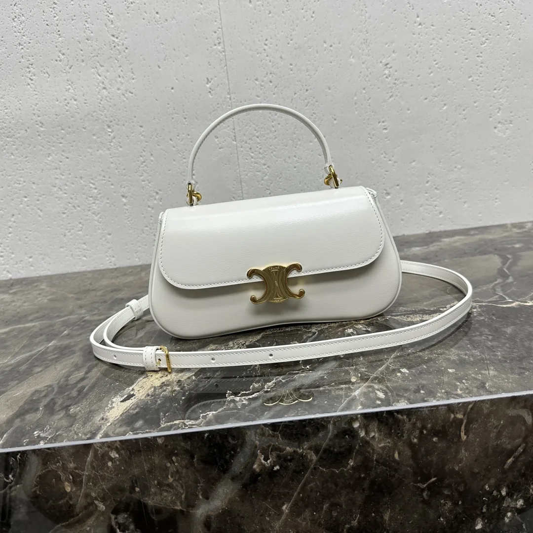 Celine Triomphe Silver Lambskin Top Handle Bag product photo from LabelPicks