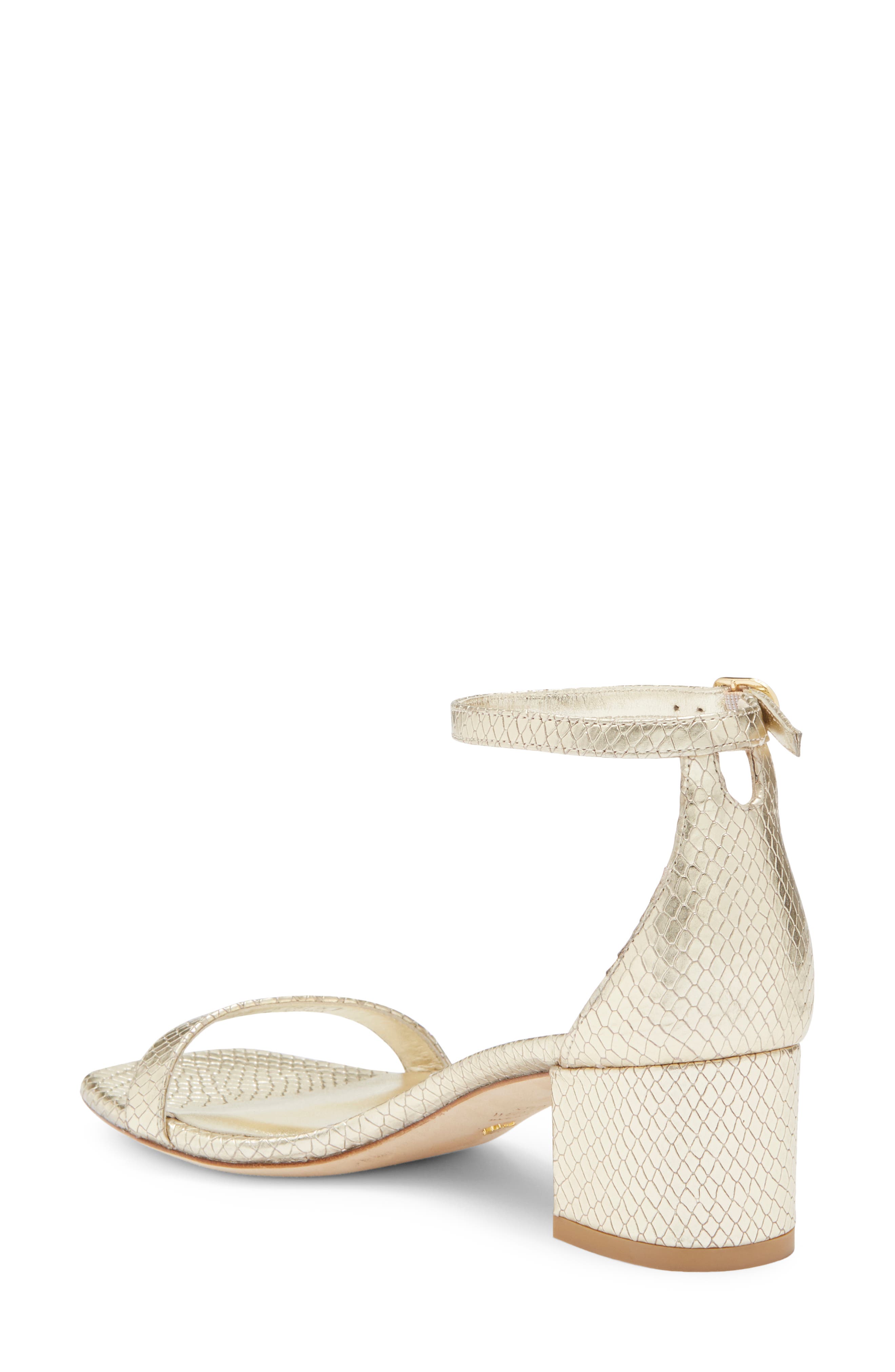 Stuart Weitzman Simple Curve Block Heel Sandal