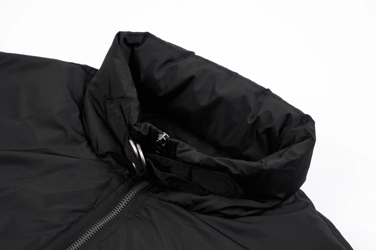 Prada Black Hooded Nylon Down Jacket with Metal Triangle Logo product photo from LabelPicks