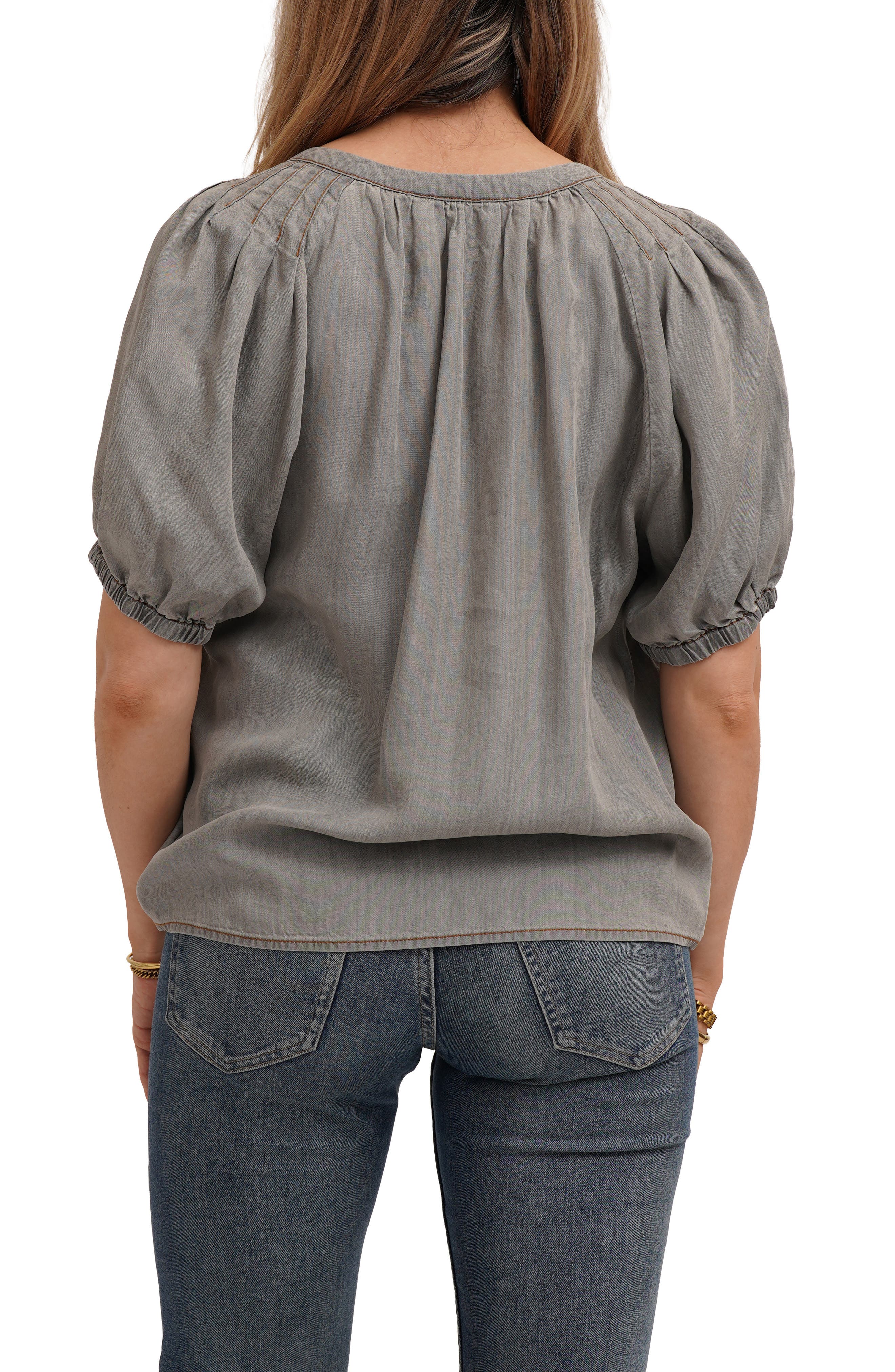 CYRUS Split Neck Tencel Lyocell Top