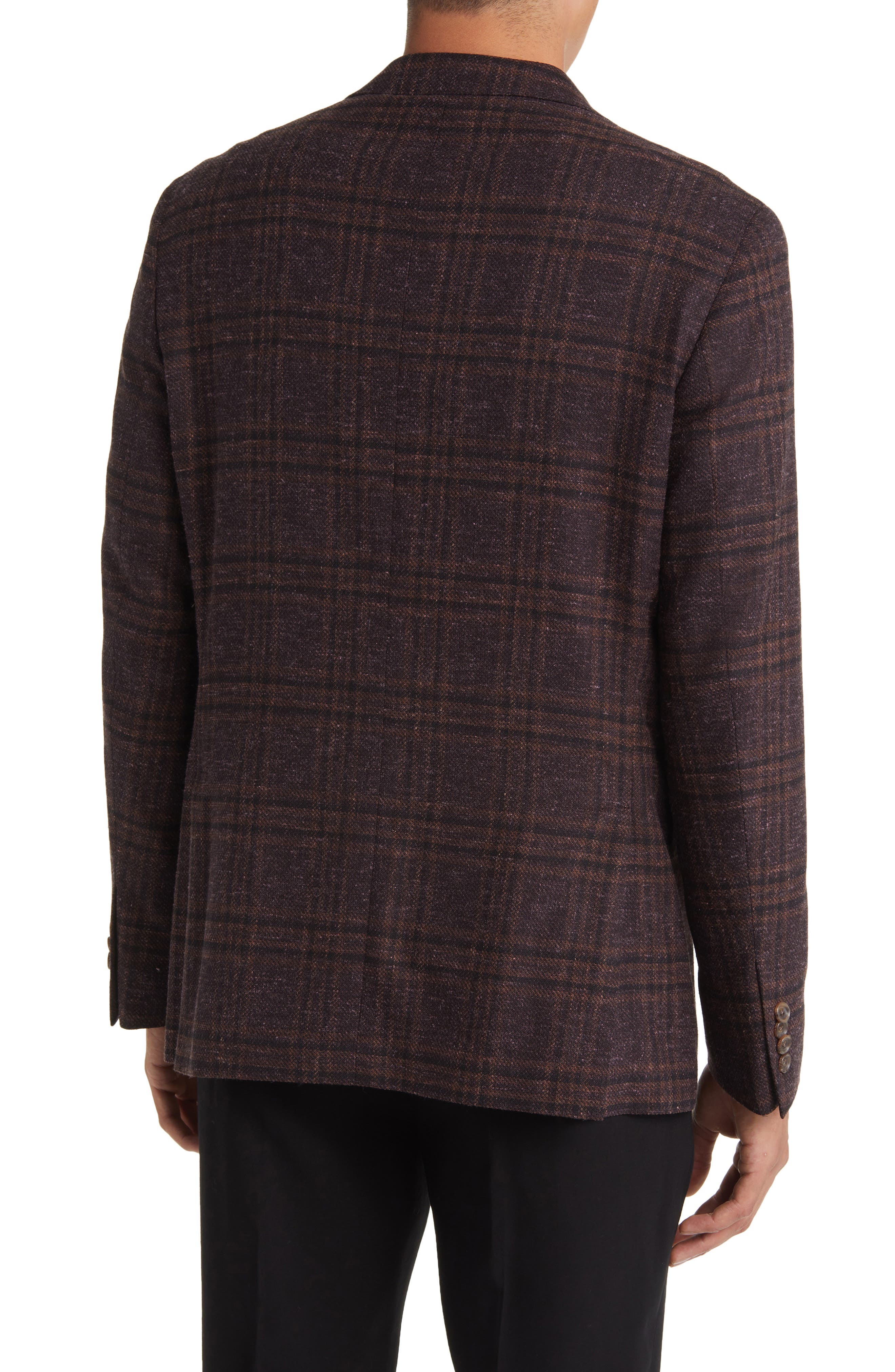Jack Victor Midland Soft Constructed Plaid Wool Blend Sport Coat