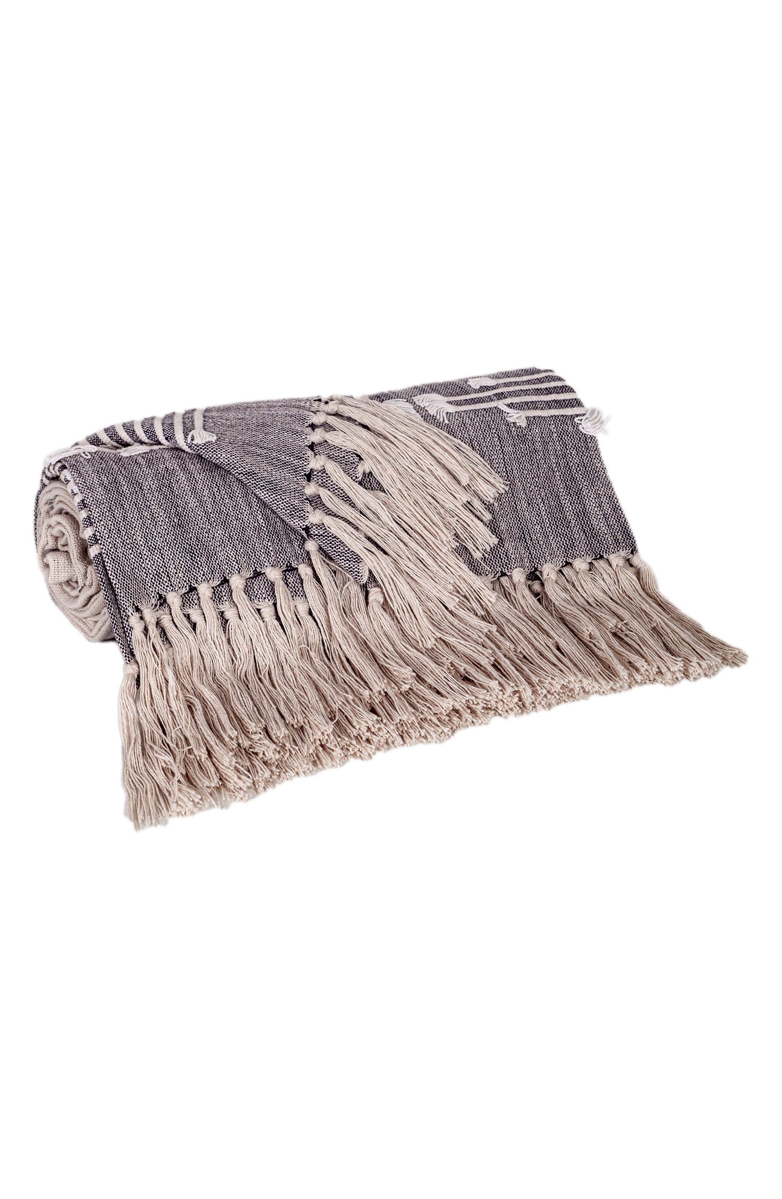 PARKLAND COLLECTION Adonia Tasseled Throw Blanket