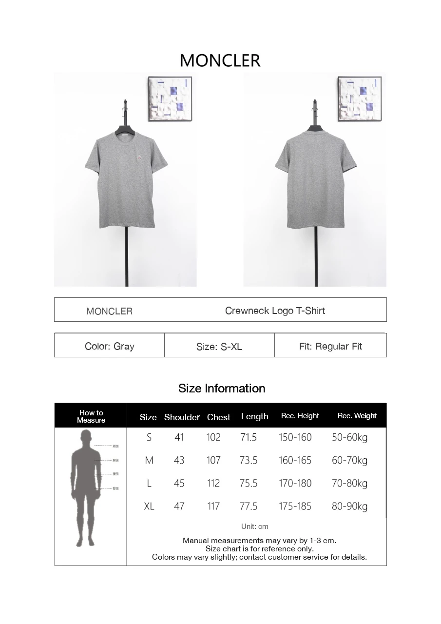 Moncler Grey Logo Crewneck T-Shirt product photo from LabelPicks
