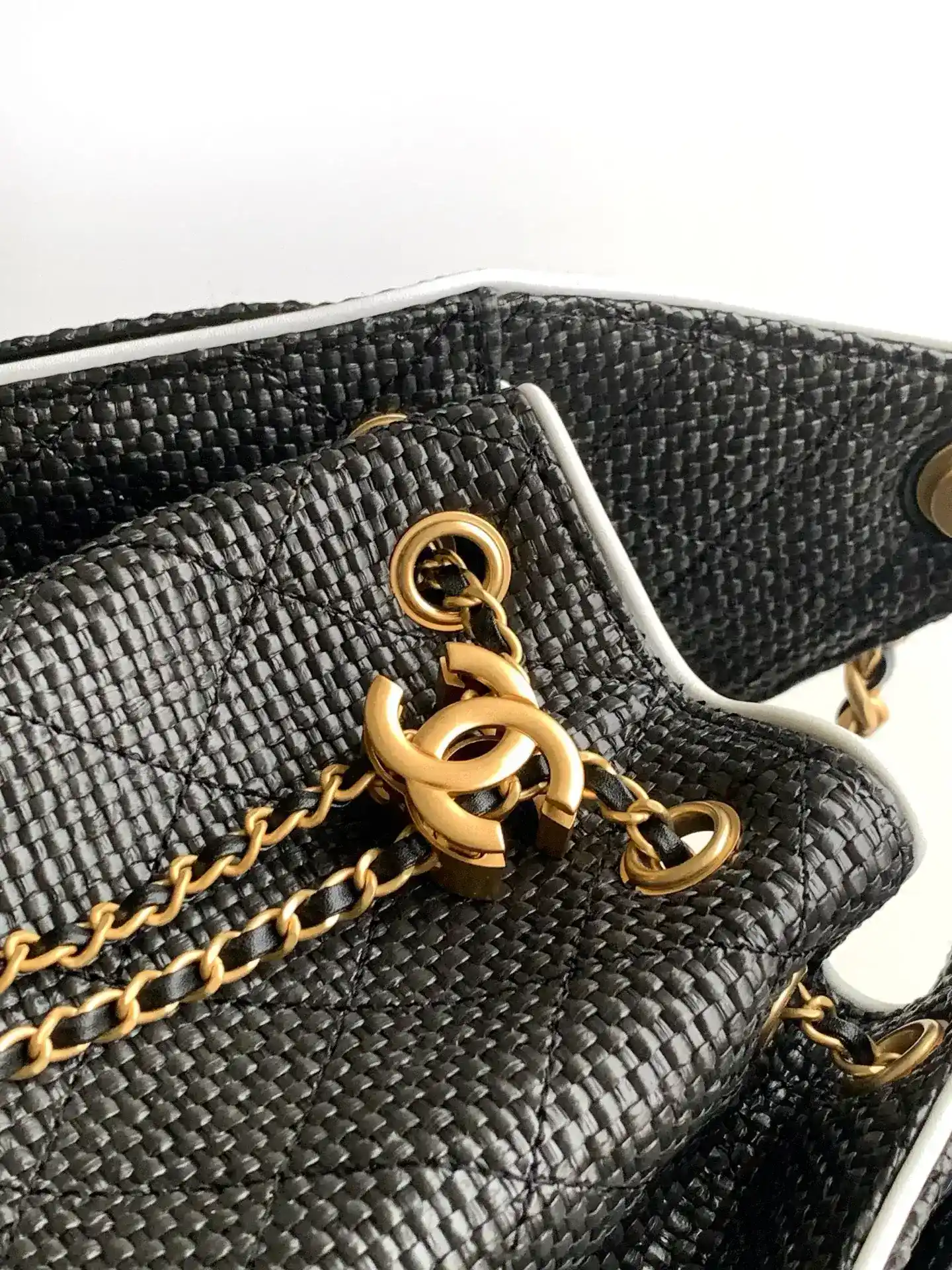 Chanel White Straw Woven Bucket Bag product photo from LabelPicks