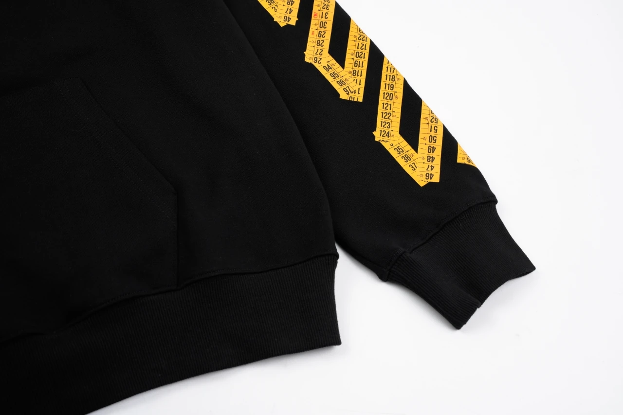 Off-White Black Yellow Measuring Tape Arrow Hoodie product photo from LabelPicks