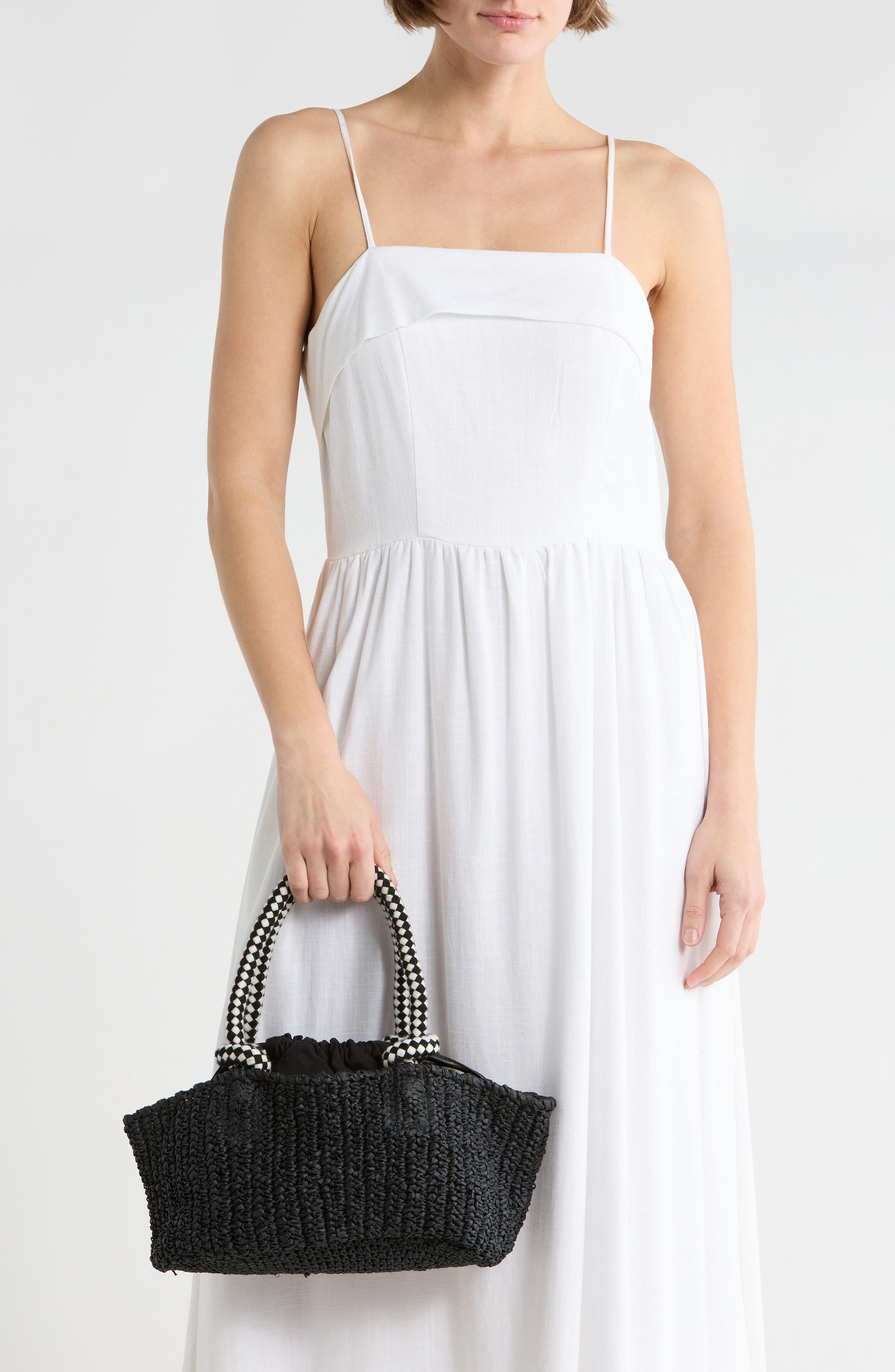 Collection XIIX Drawstring Bag Straw Tote