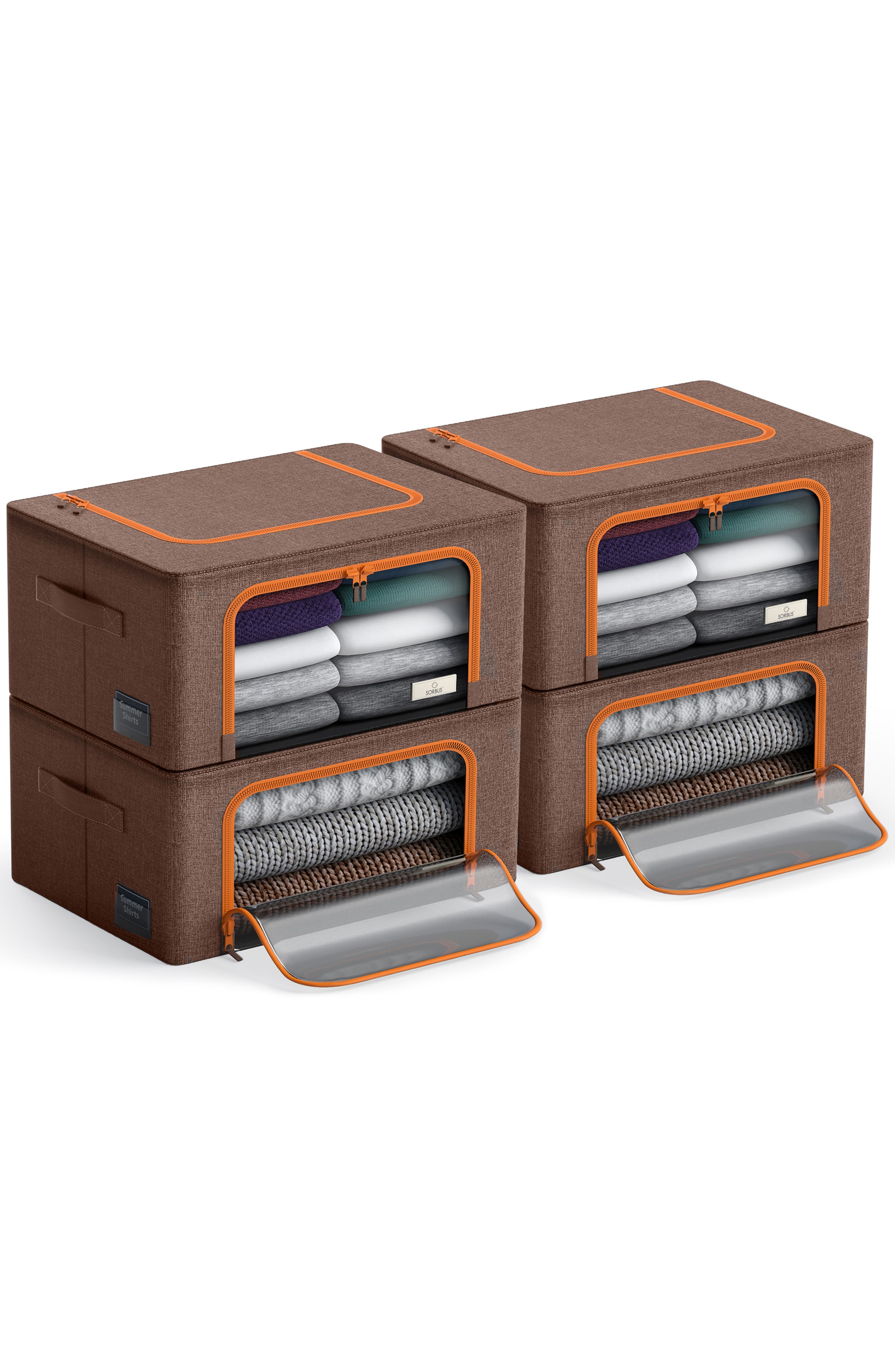 SORBUS 4-Pack Foldable Storage Boxes