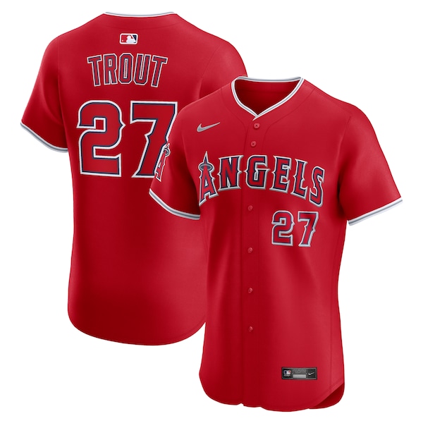 Mike Trout Los Angeles Angels Nike Alternate Elite Jersey - Red/White