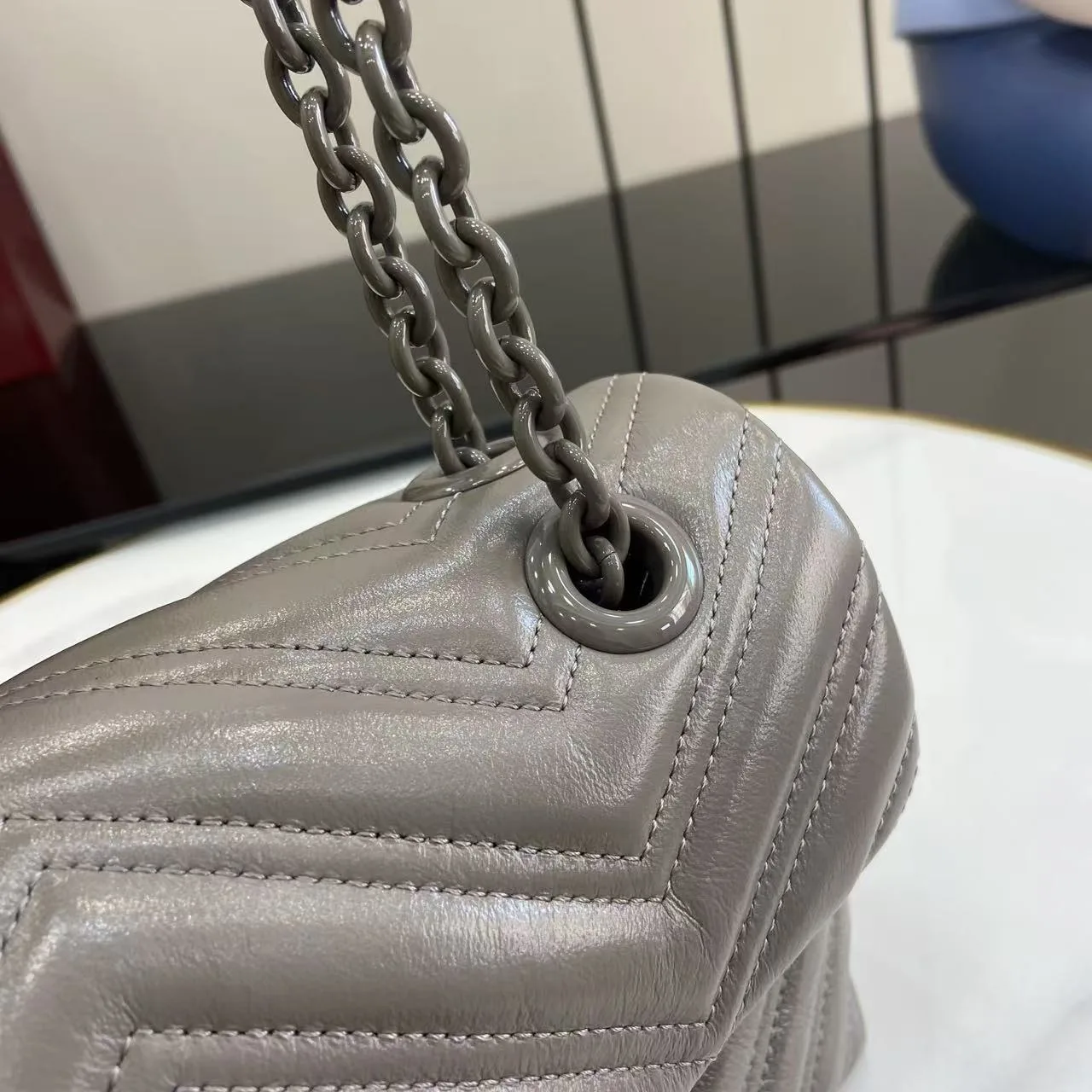 Gucci Grey Marmont GG Supreme Canvas Shoulder Bag product photo from LabelPicks