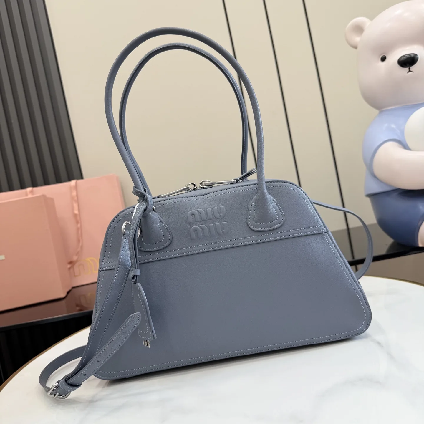 Miu Miu Vivant Blue Calfskin Top Handle Bag product photo from LabelPicks
