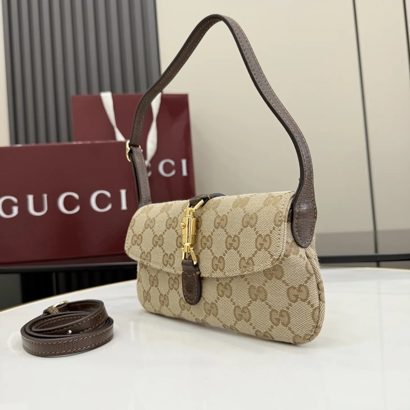 Gucci Jackie Brown Quilted Leather Shoulder Bag product photo from LabelPicks