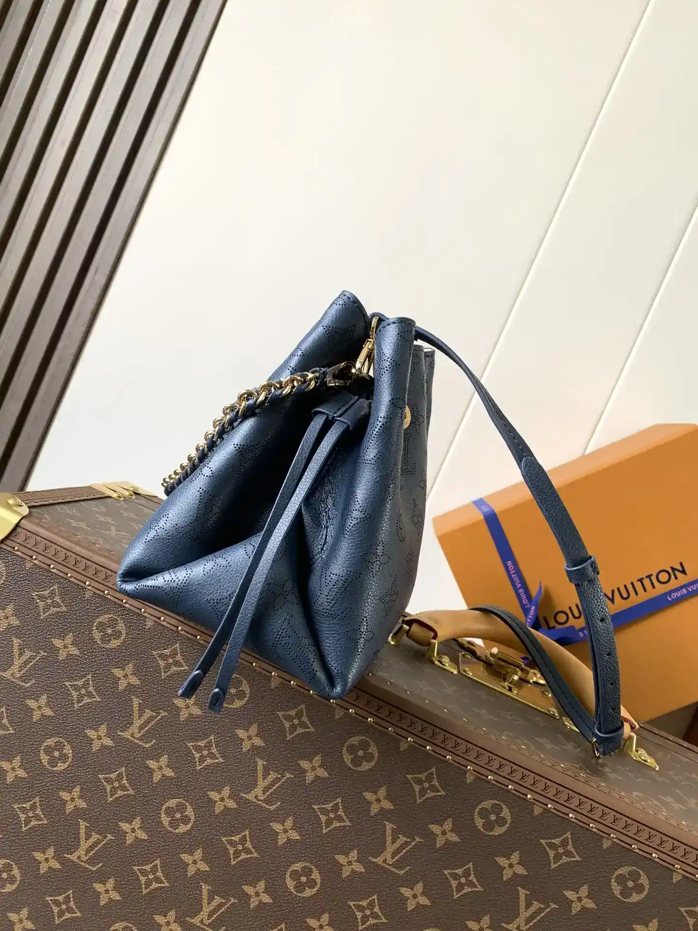 Louis Vuitton Navy Calfskin Bucket Bag product photo from LabelPicks