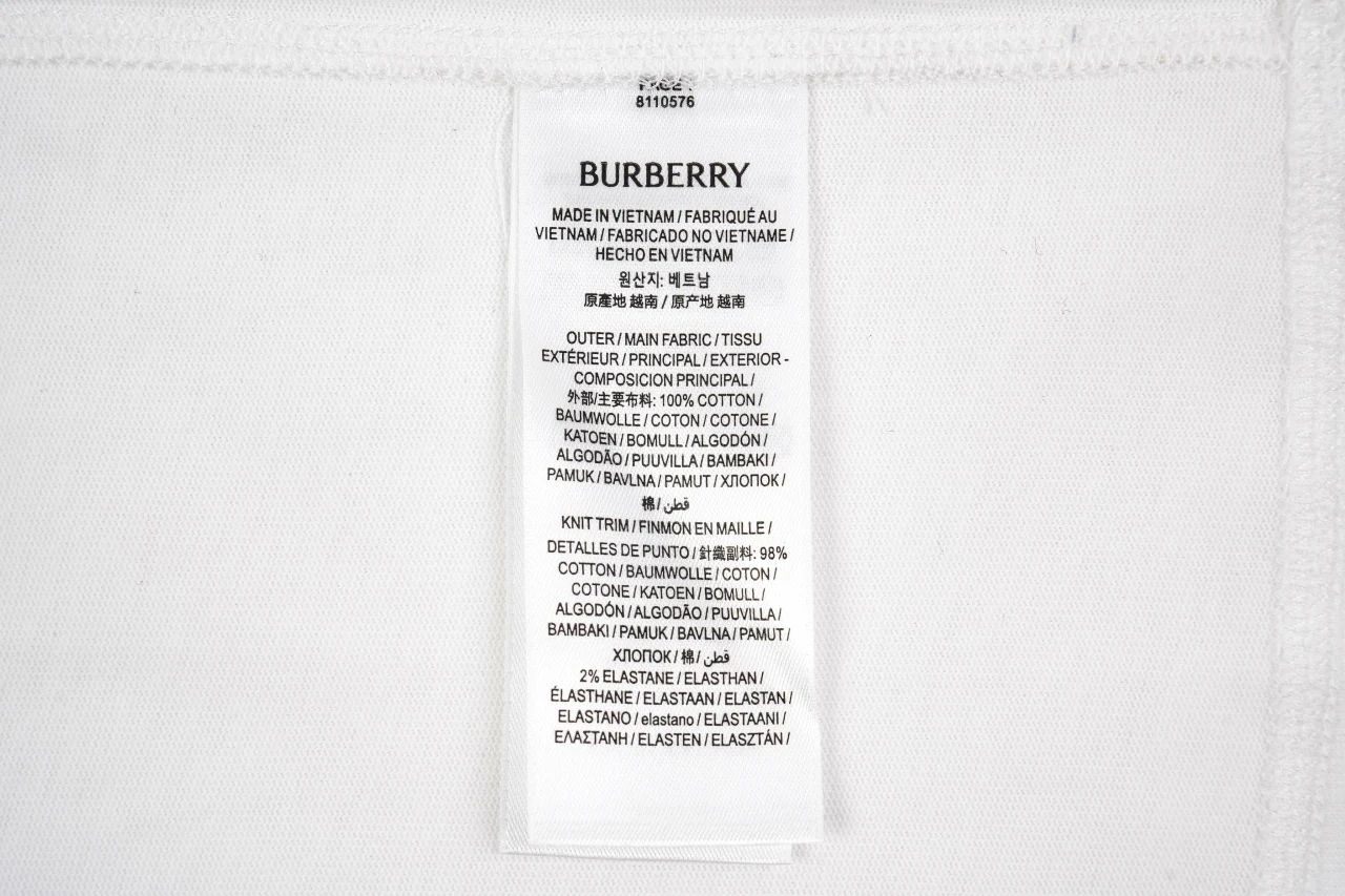 Burberry White Check Shoulder Equestrian Knight Cotton T-Shirt product photo from LabelPicks