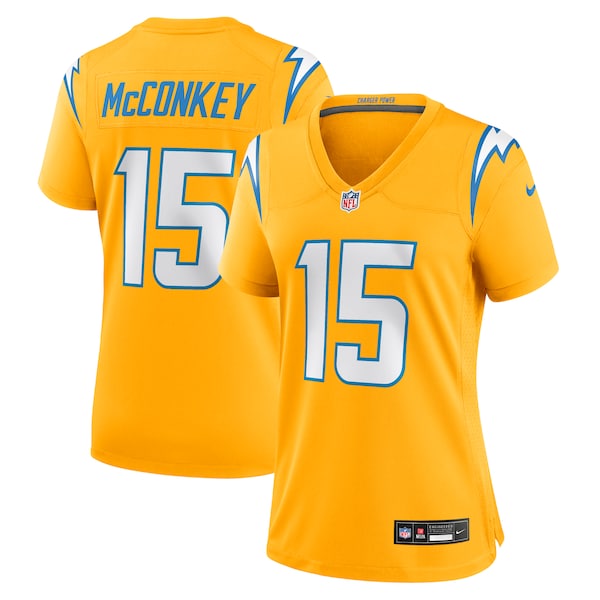 Ladd McConkey Los Angeles Chargers Nike Women's Alternate Charger Power Game Jersey - Gold/Powder Blue/Navy