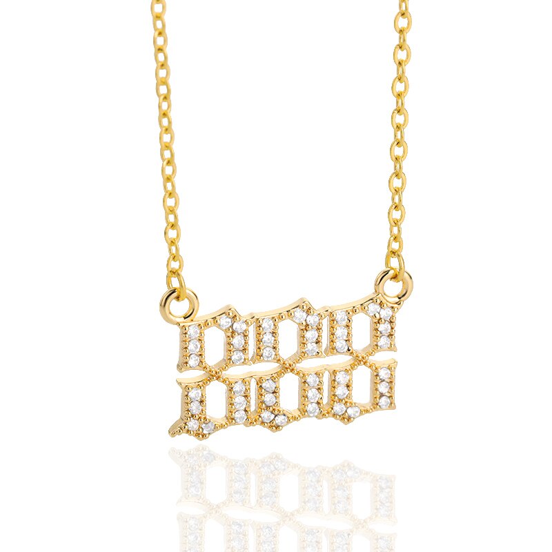 111-999 Angel Number Necklace with Bling Zirconia