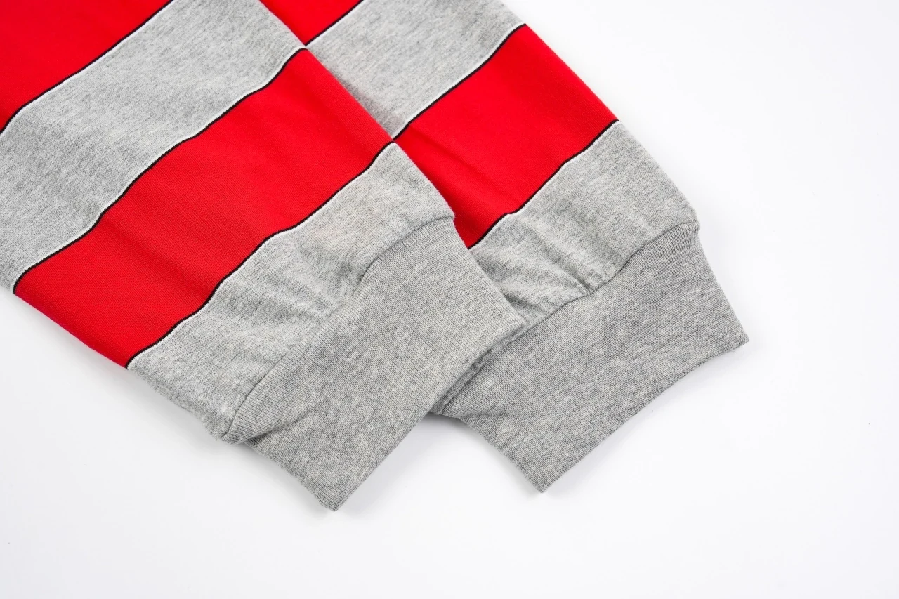 Miu Miu Red Grey Stripe Logo Long Sleeve Polo Shirt product photo from LabelPicks