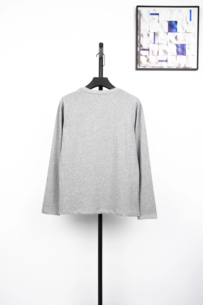 Miu Miu Grey Badge Embroidered Crewneck Long Sleeve T-Shirt product photo from LabelPicks