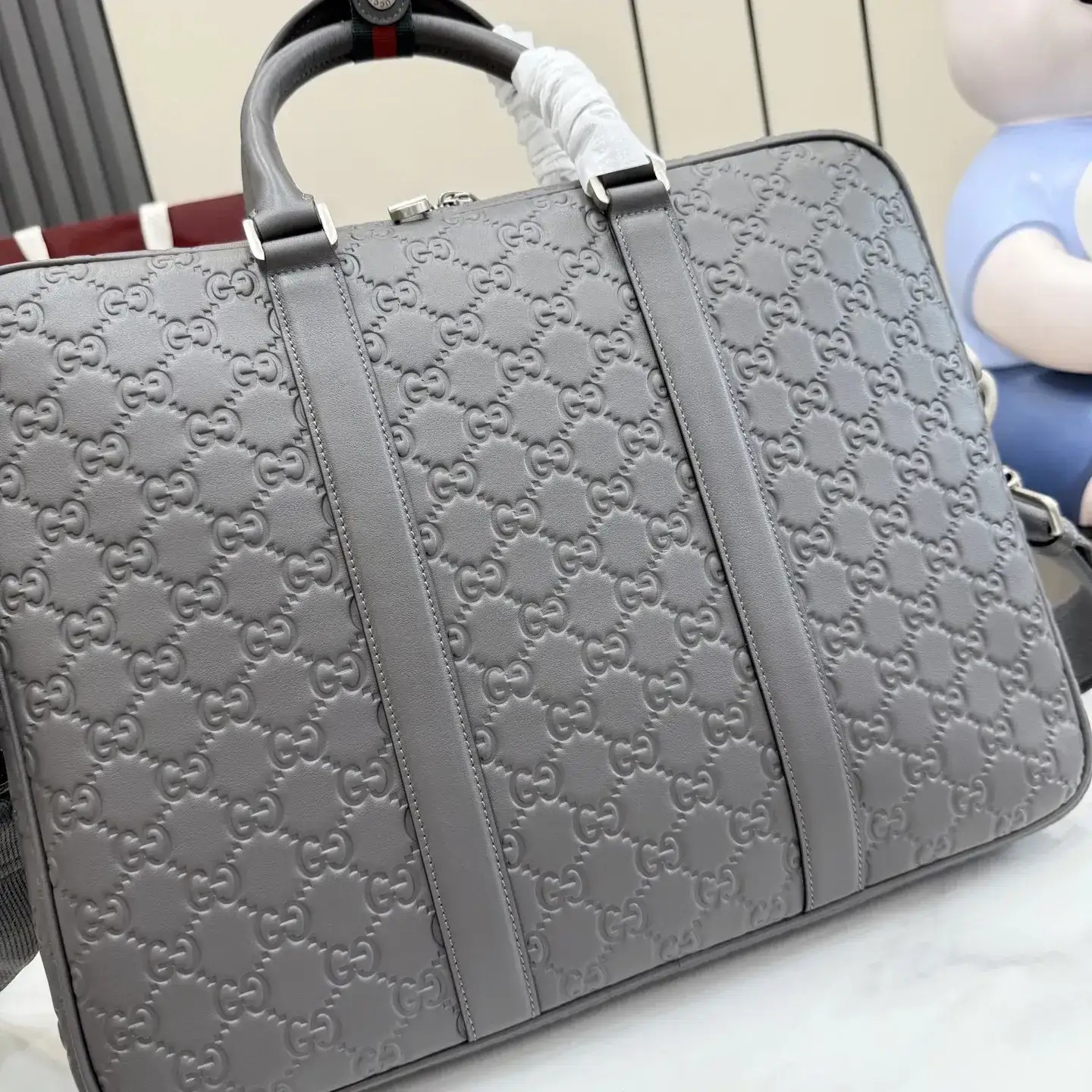Gucci Grey Smooth Leather Tote Bag product photo from LabelPicks