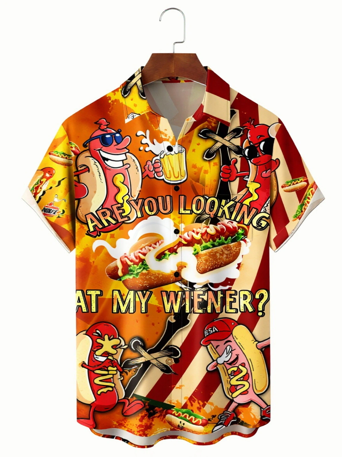 Men's printed shirts Funny Pattern  Holiday Hawaiian Shirt