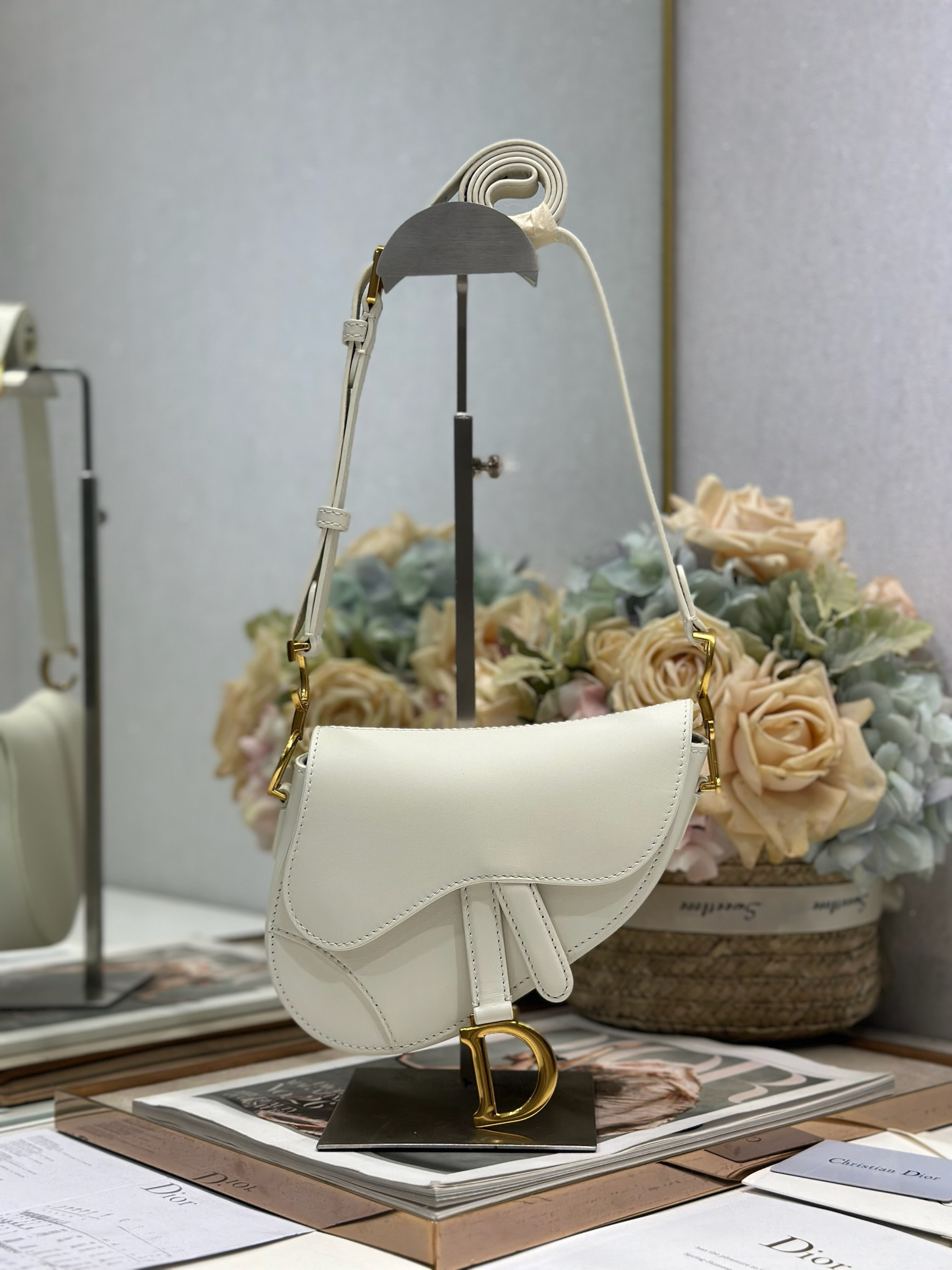 DIOR Mini Soft Saddle Bag with Shoulder Strap