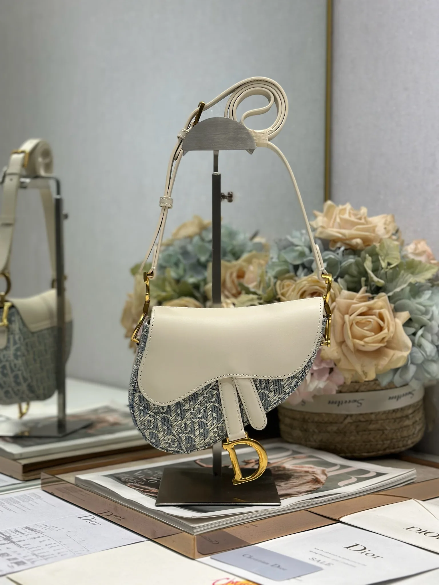 Dior Blue Saddle Oblique Canvas Saddle Bag product photo from LabelPicks