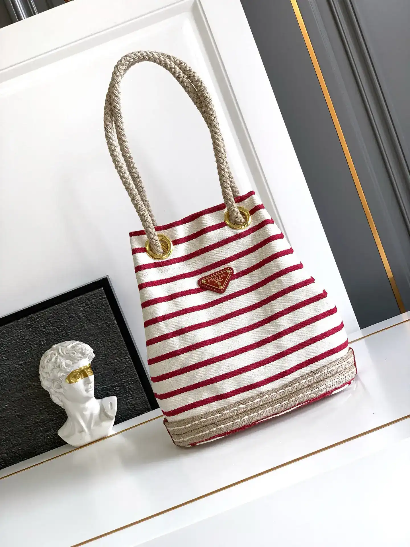Prada Straw Woven Bucket Bag product photo from LabelPicks