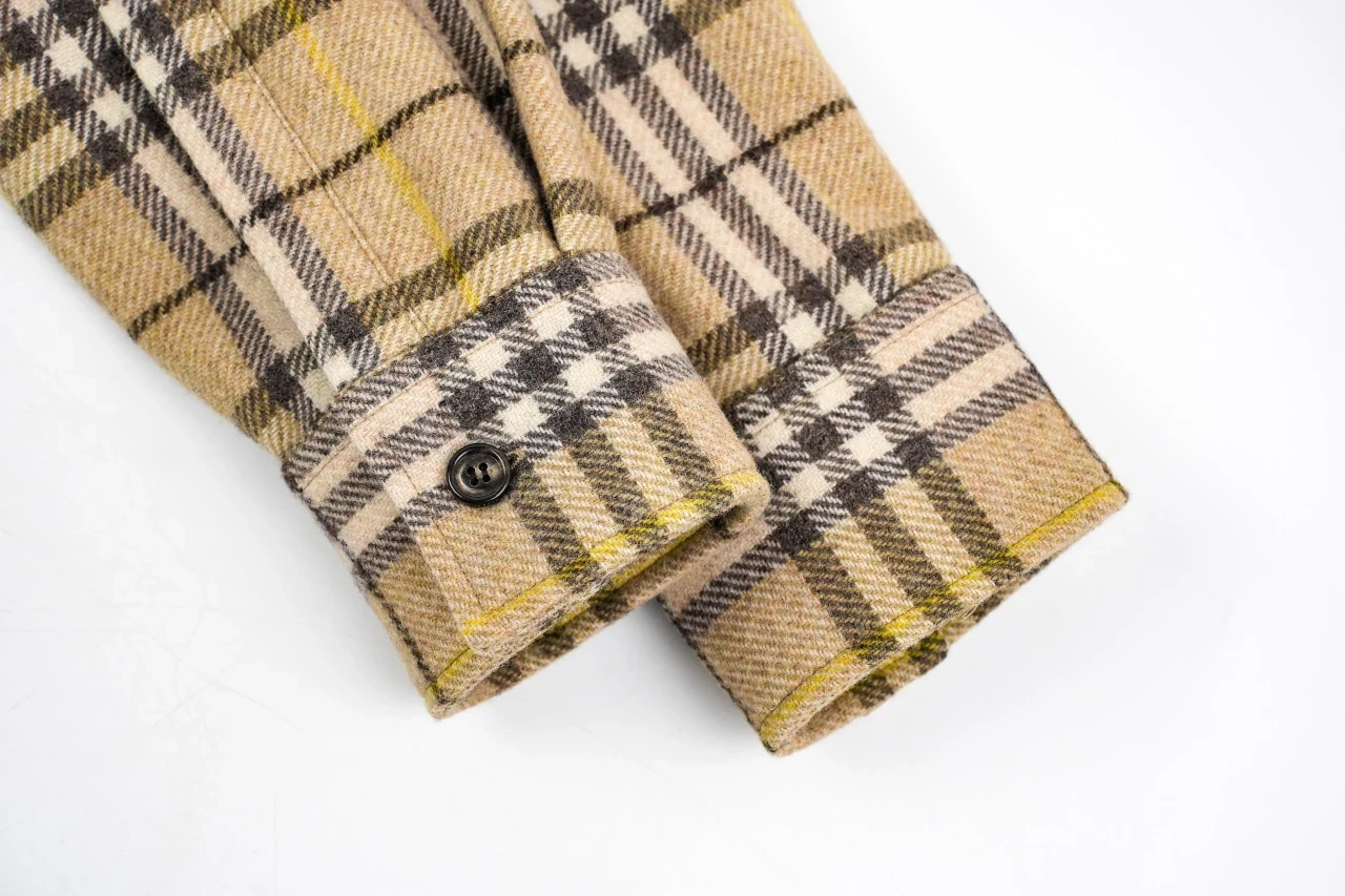 Burberry Beige Check Wool Blend Shirt Jacket product photo from LabelPicks