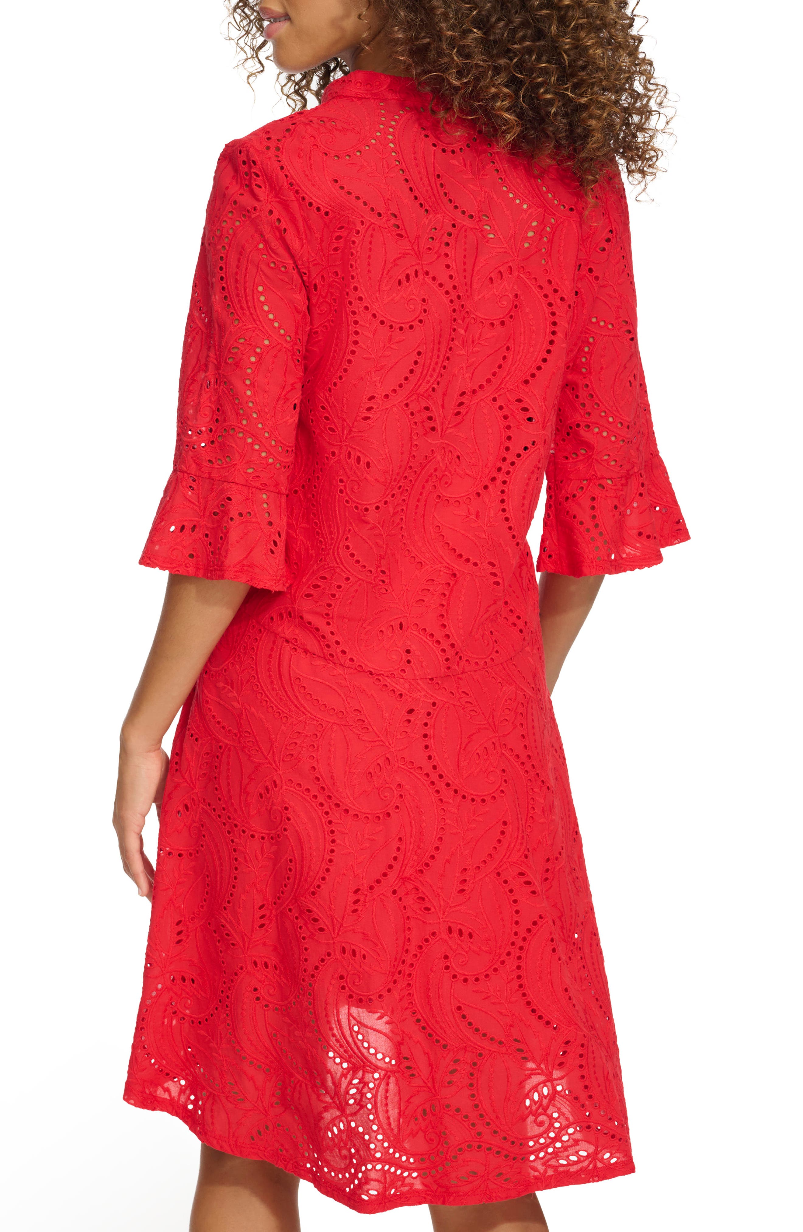 Kensie Embroidered Eyelet Tunic Dress