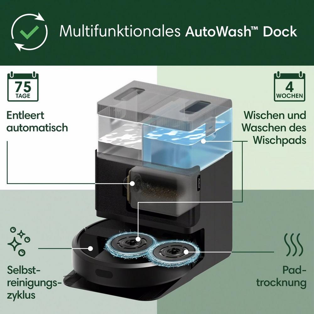 Roomba® Plus 405 Combo-Roboter + AutoWash™ Dock – Schwarz