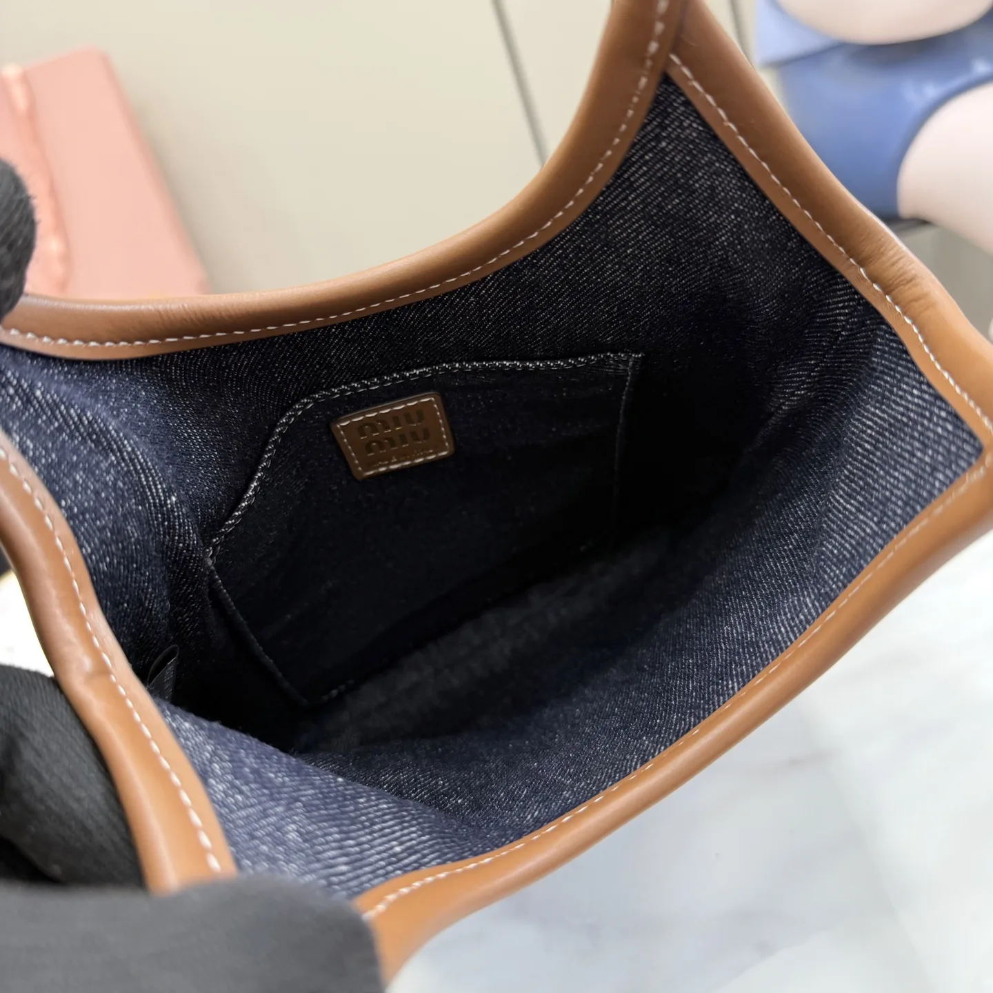 Miu Miu Brown Denim Tote Bag product photo from LabelPicks