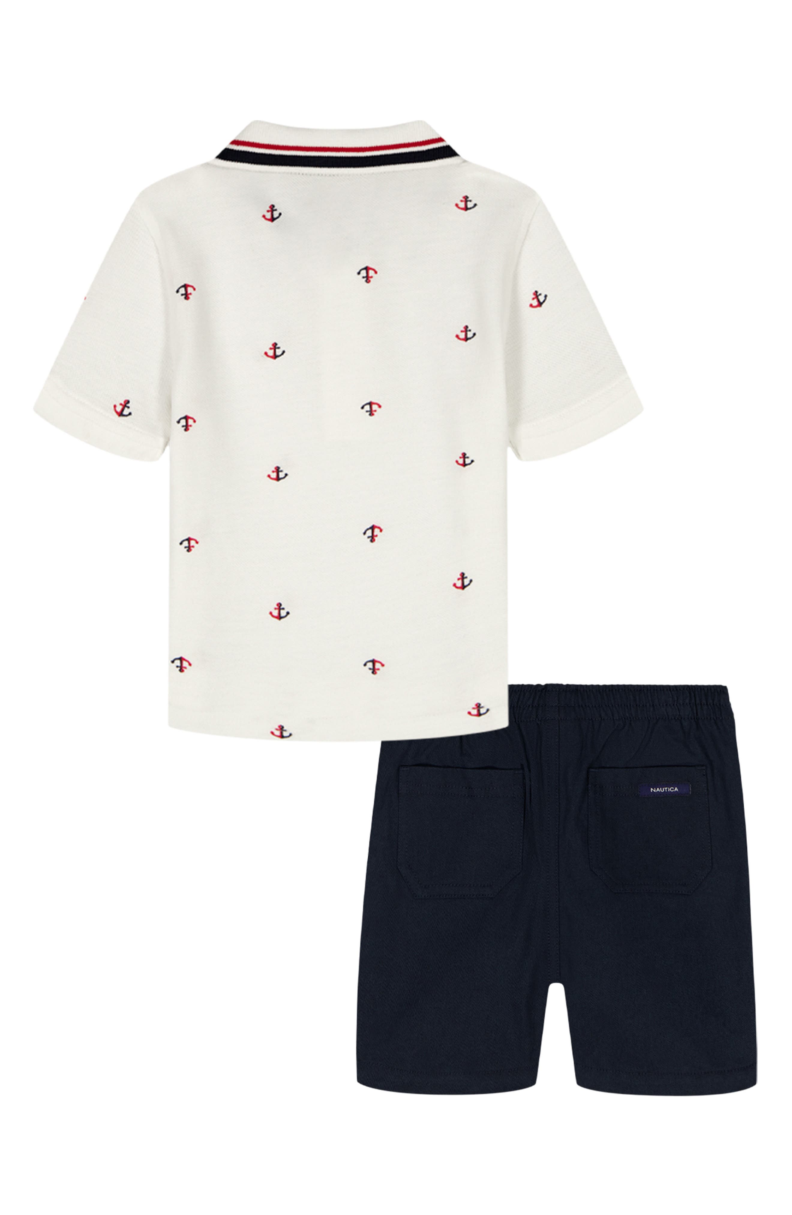 Nautica Anchor Print Polo & Shorts Set