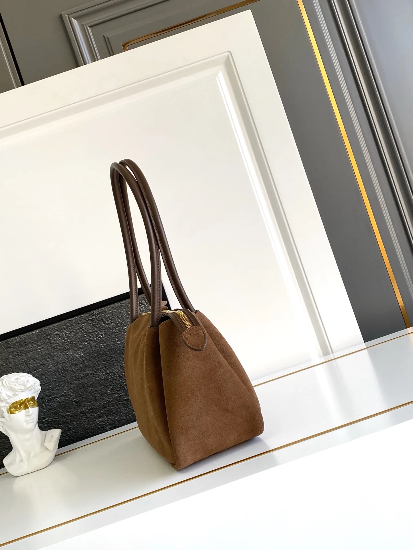 Prada Gold Suede Leather Hobo Bag product photo from LabelPicks