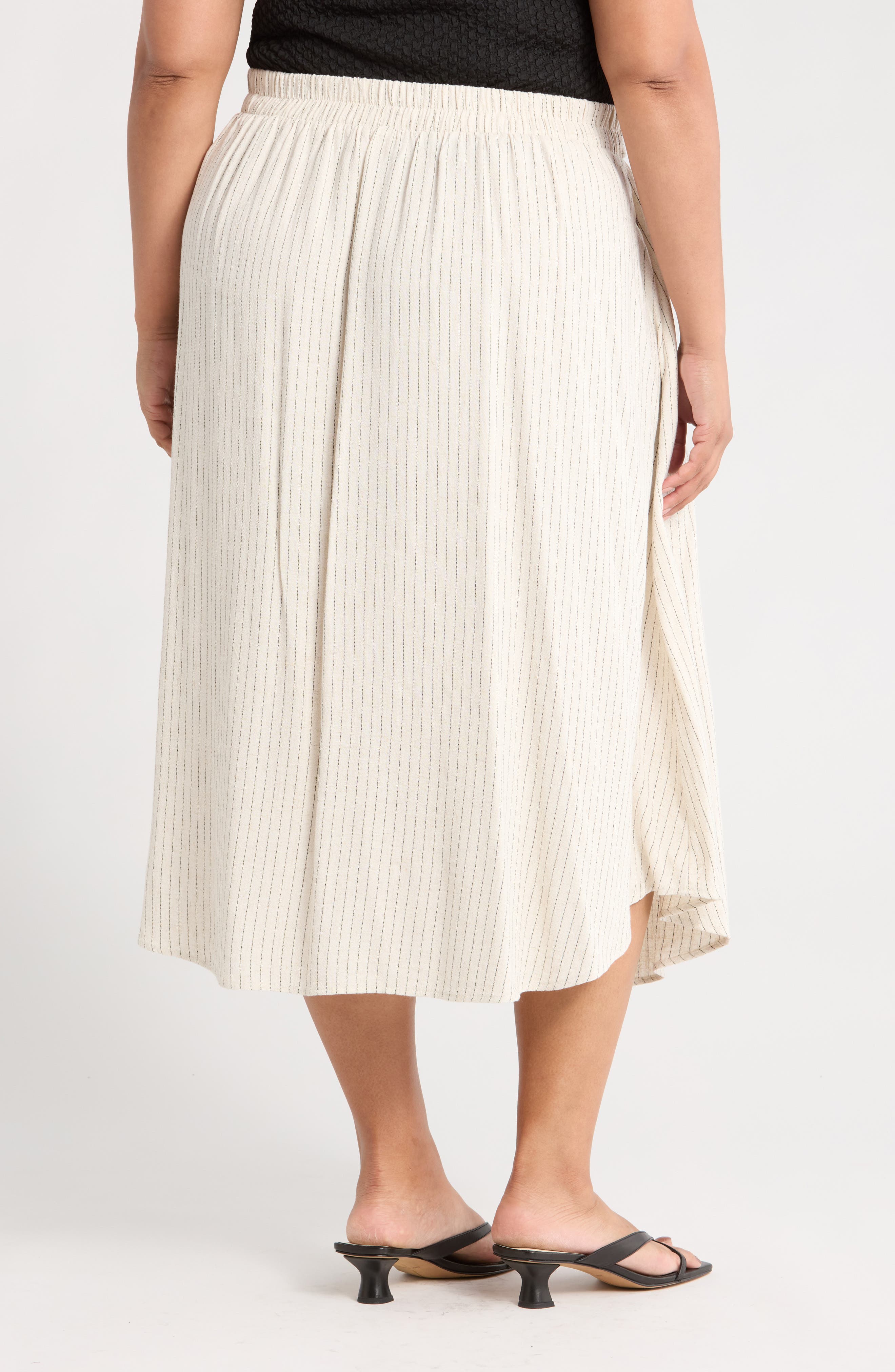 Renee C Stripe Pull-On Skirt