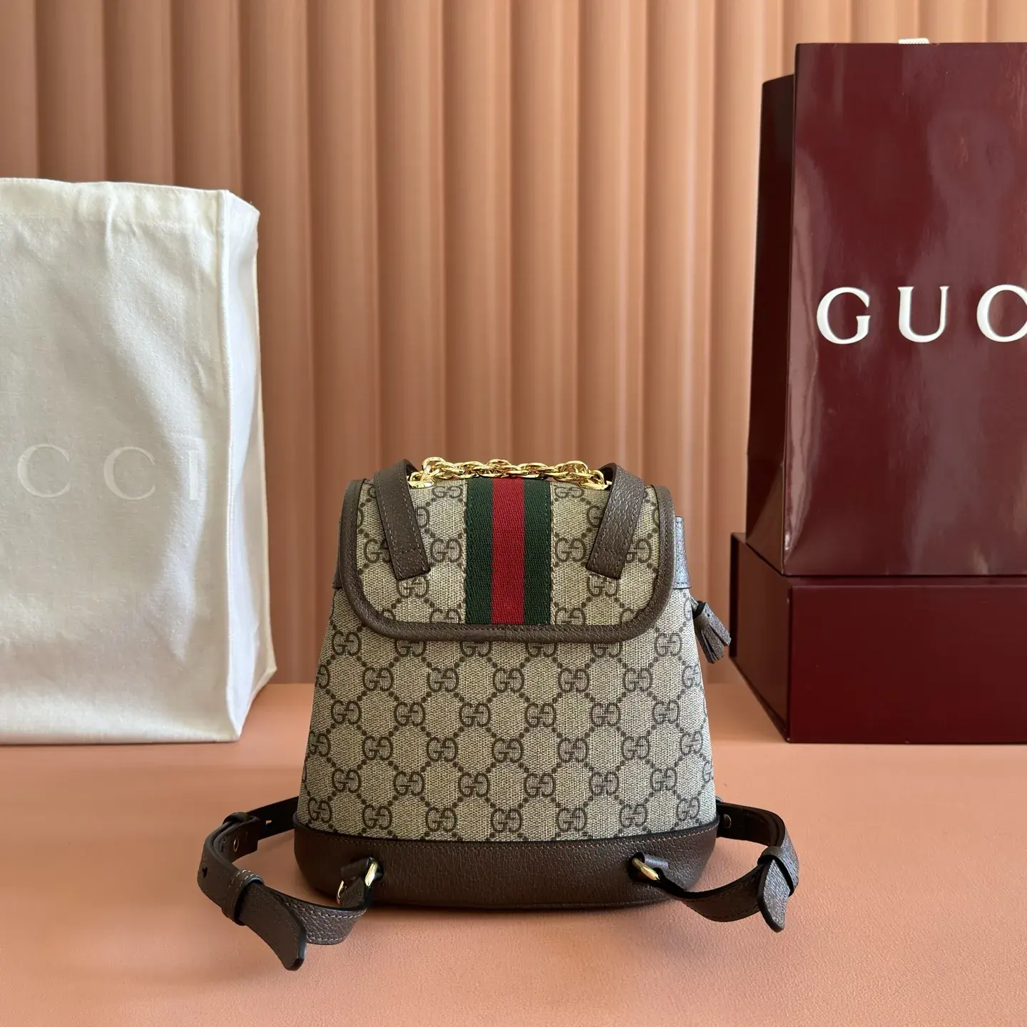 Gucci Brown Ophidia GG Supreme Canvas Backpack product photo from LabelPicks
