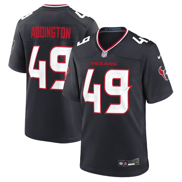 Tucker Addington Houston Texans Nike Team Game Jersey -  Navy
