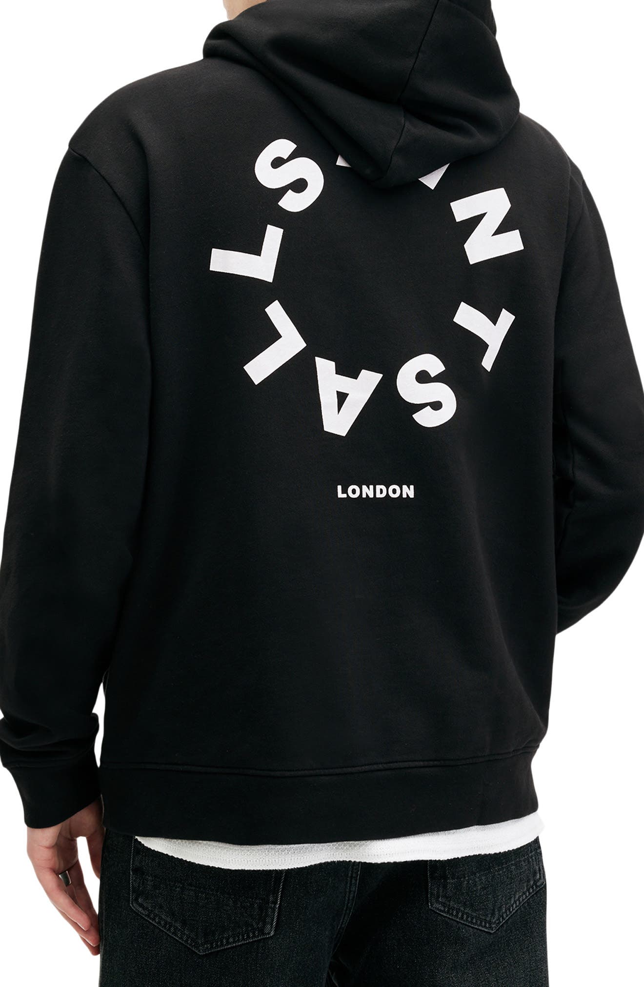 AllSaints Tierra Logo Cotton French Terry Graphic Hoodie