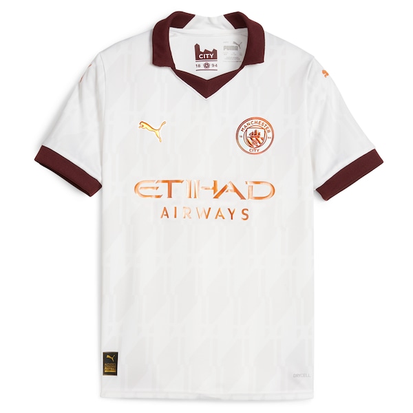 Erling Haaland Manchester City Puma Youth 2023/24 Away Replica Jersey - White