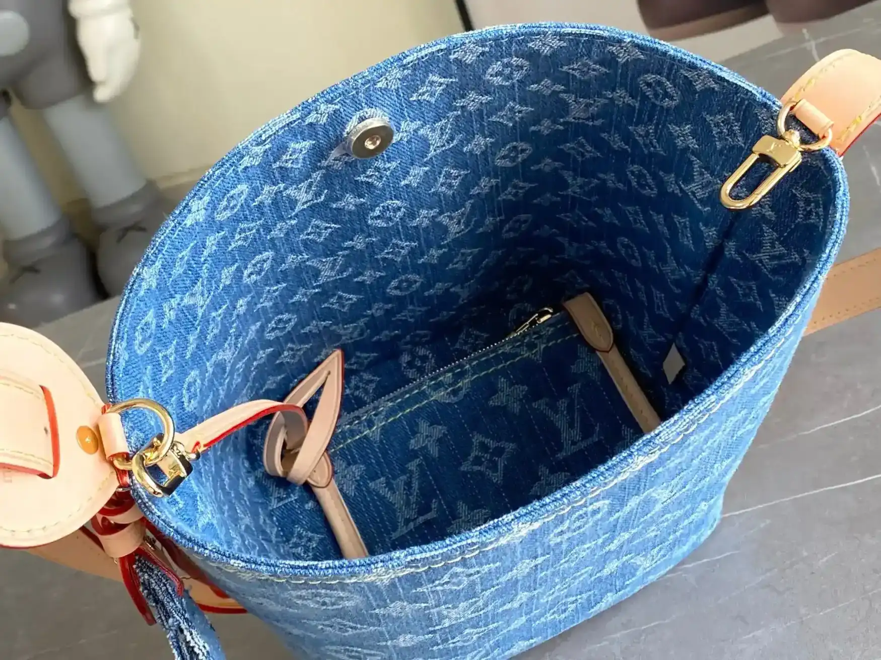 Louis Vuitton Blue Denim Bucket Bag product photo from LabelPicks