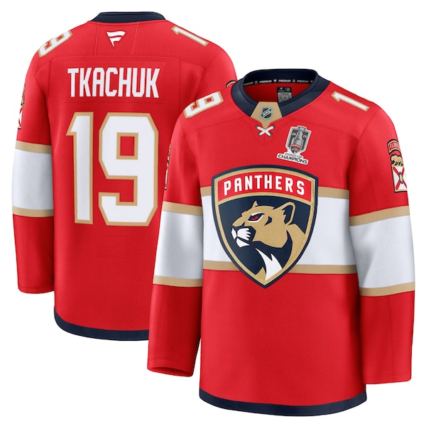 Matthew Tkachuk Florida Panthers  Home 2025 Stanley Cup Champions Premium Patched Jersey - Red