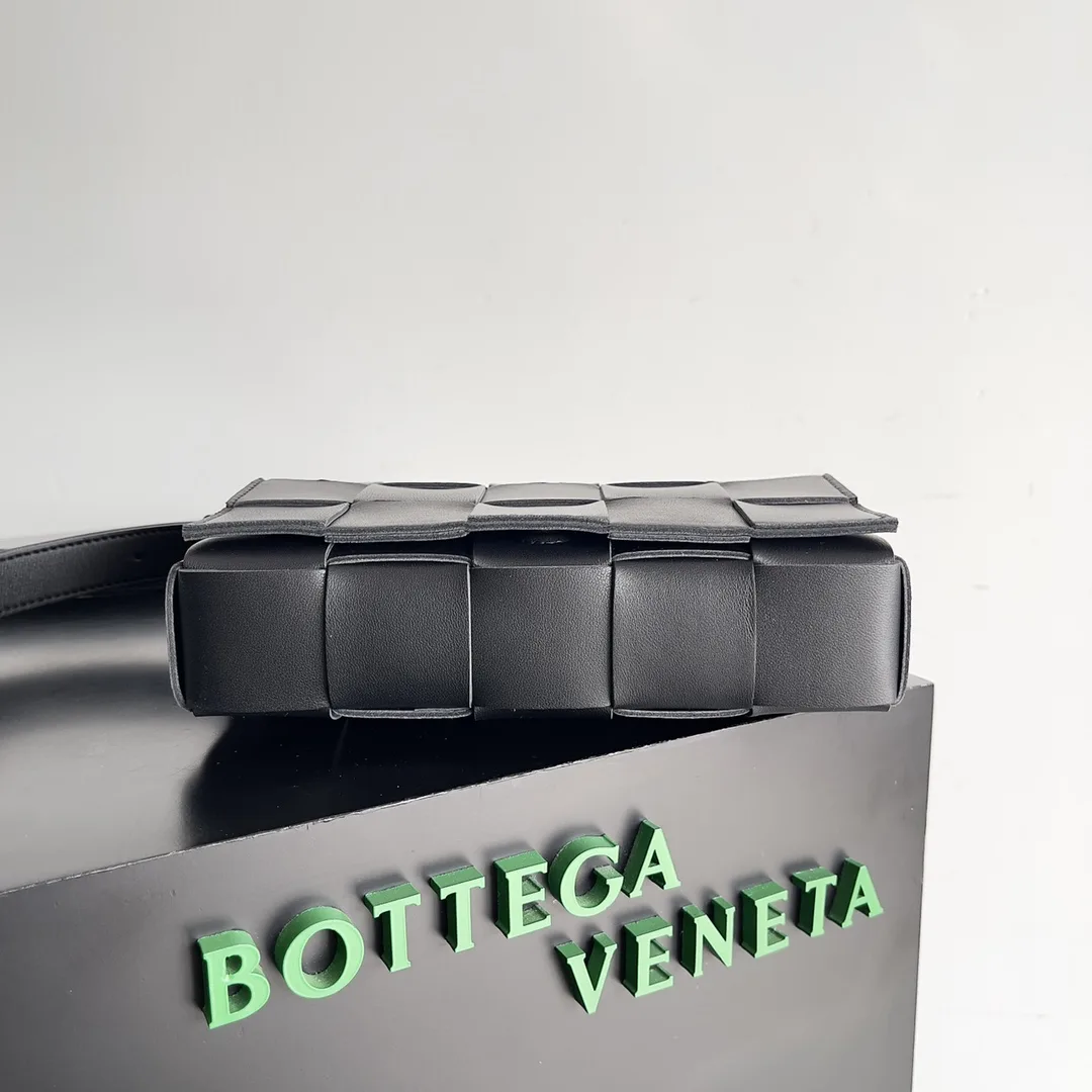 Bottega Veneta Cassette Black Grained Leather Shoulder Bag product photo from LabelPicks