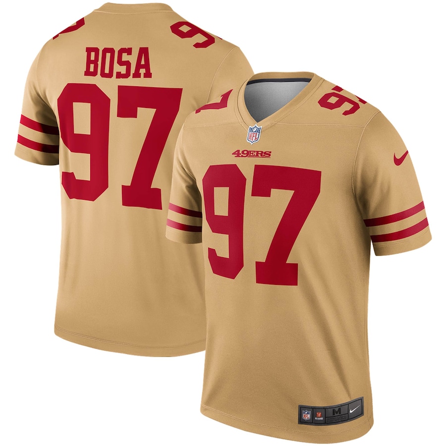 Men's San Francisco 49ers Nick Bosa Nike Gold Inverted Legend Player Jersey