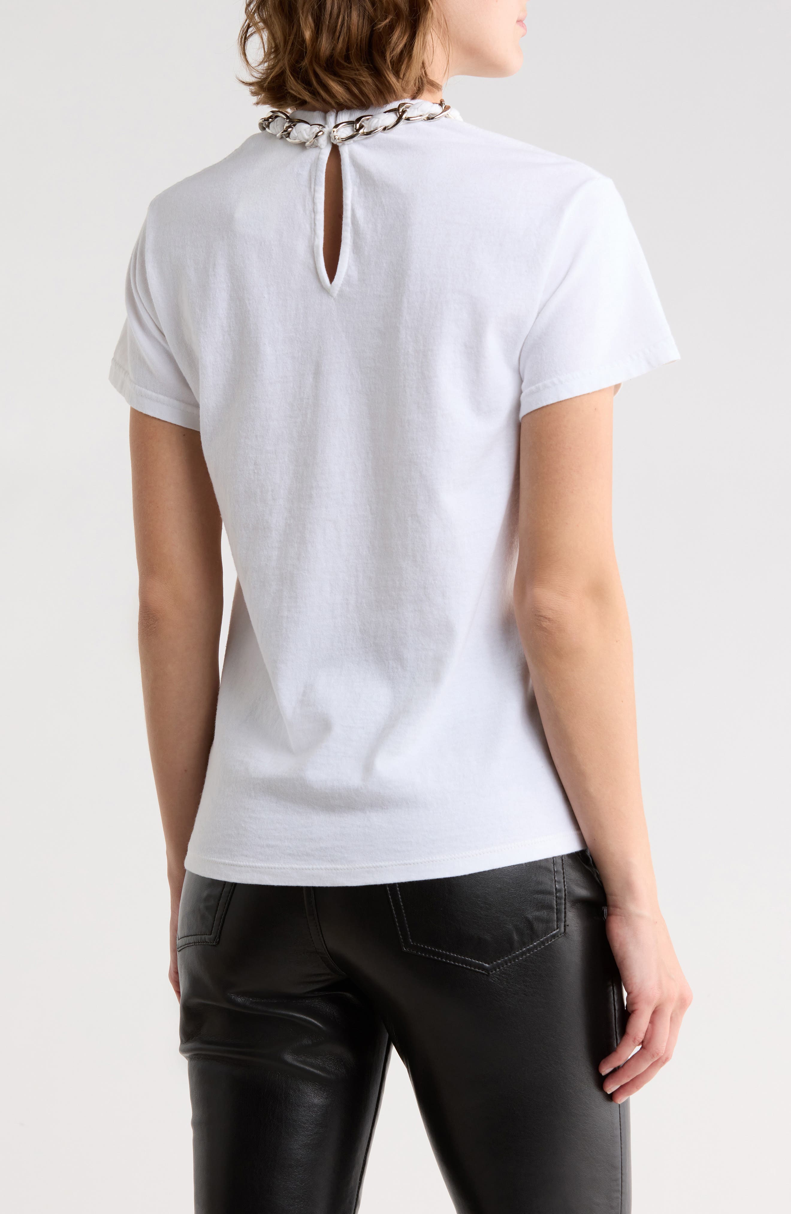 Alice + Olivia Miller Embellished Kiss Cotton Graphic T-Shirt