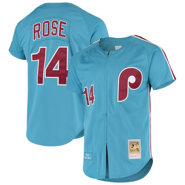 Pete Rose Philadelphia Phillies Cooperstown Collection Authentic Jersey - Light Blue