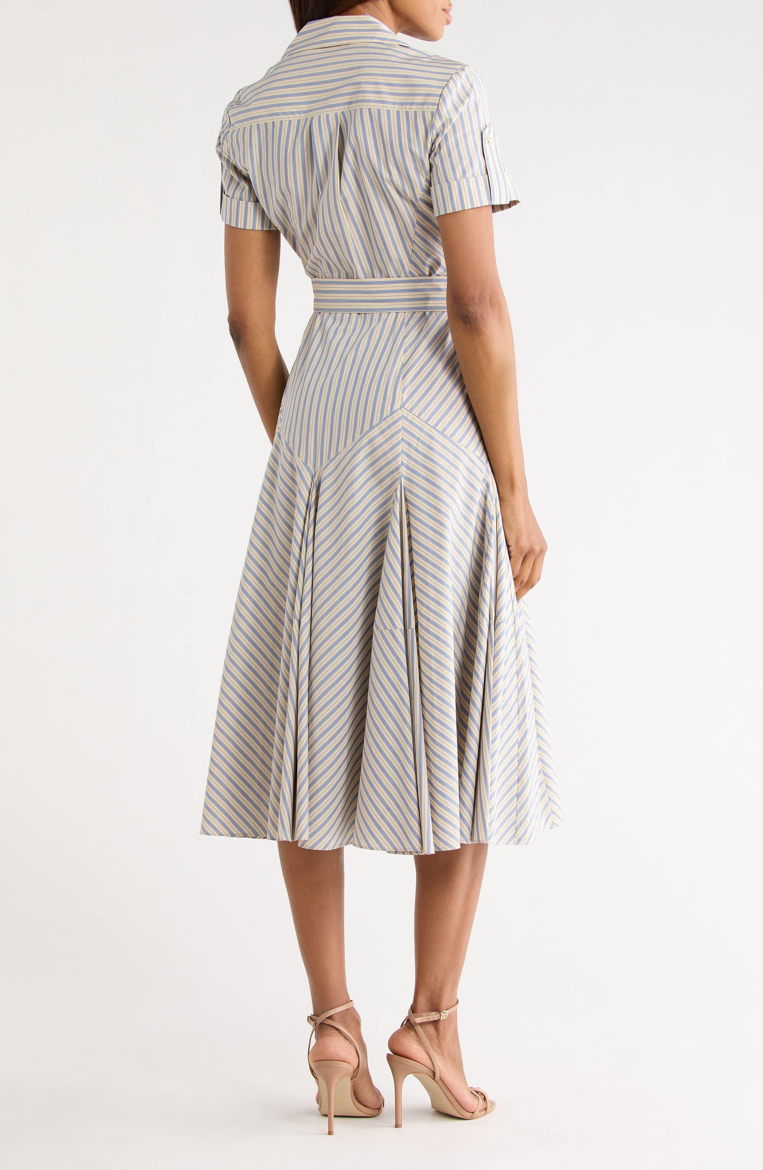 Diane von Furstenberg Oakley Stripe Short Sleeve Cotton Wrap Dress