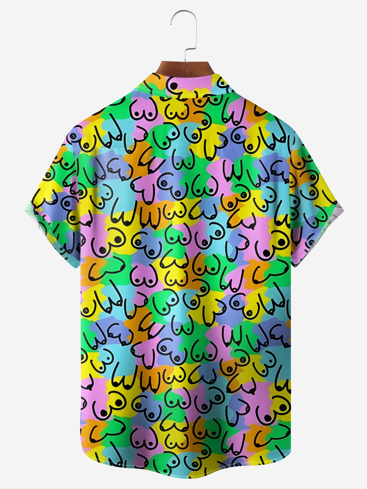 Moisture-wicking Abstract Geometric Chest Pocket Casual Shirt