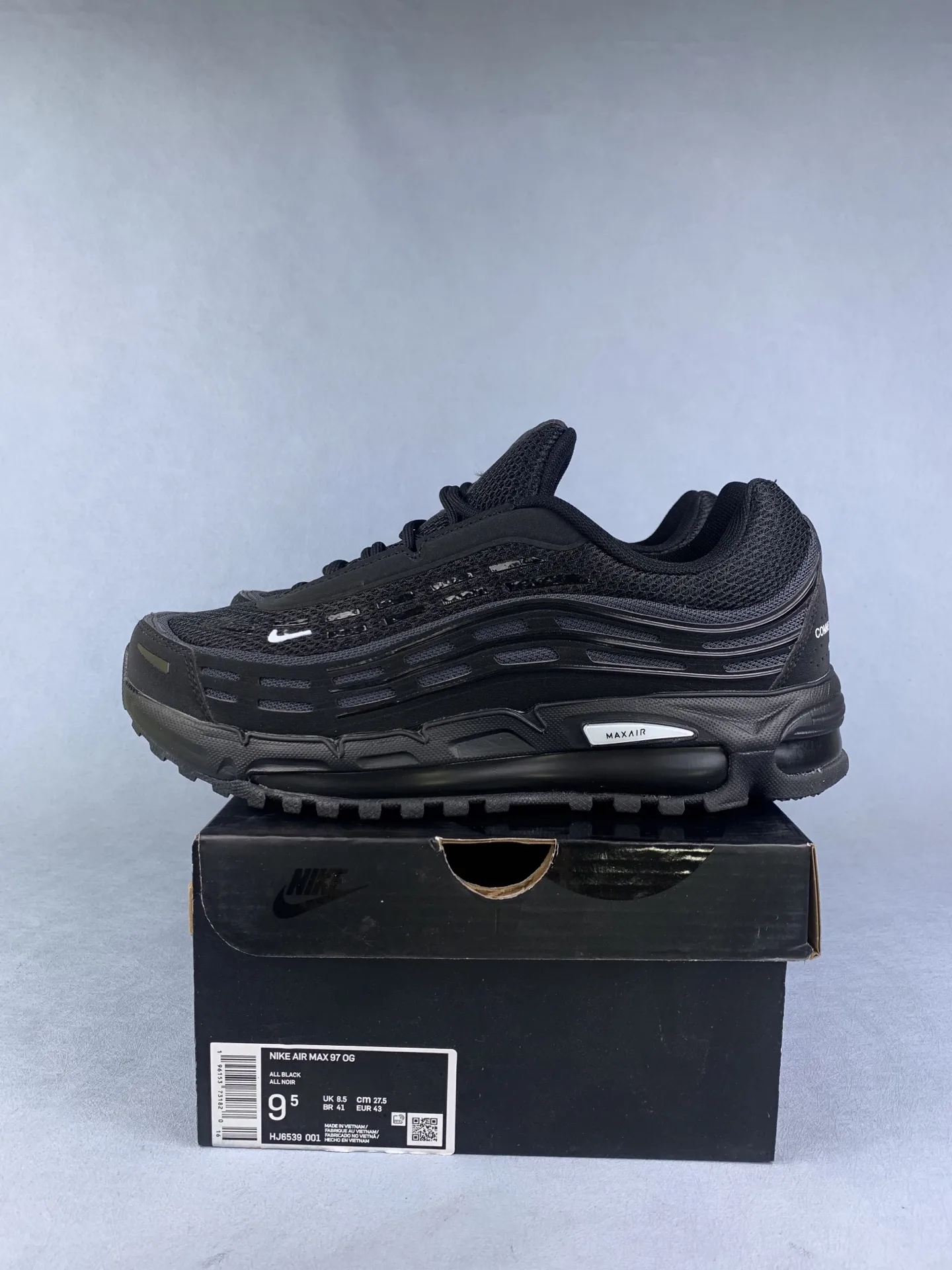 Comme des Garçons Homme Plus x Nike Air Max TL 2.5 “Black” - Black/Black/White product photo from LabelPicks