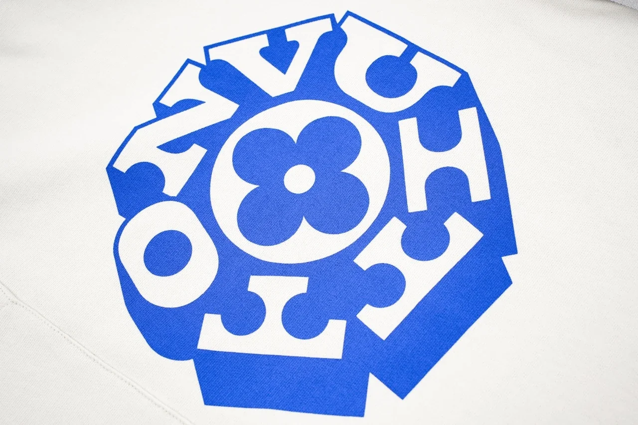 Louis Vuitton Off White Blue Graphic Print Hoodie product photo from LabelPicks