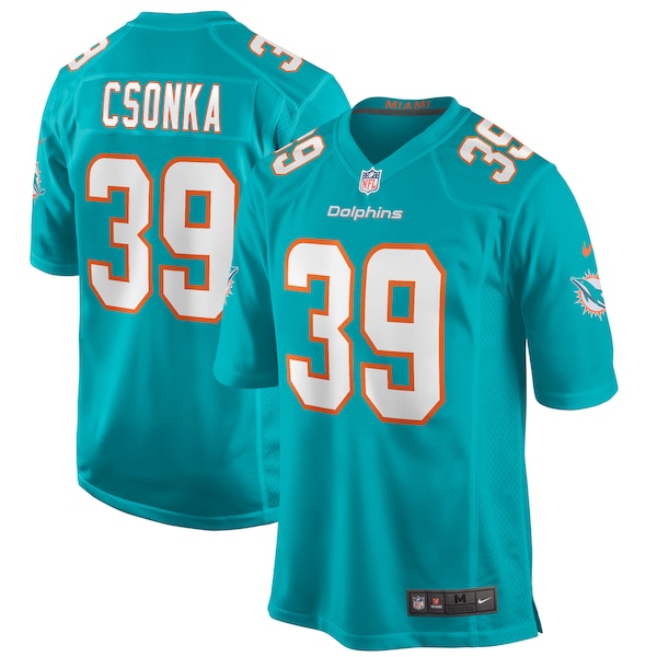 Larry Csonka Miami Dolphins Nike Game Retired Player Jersey - Aqua/White