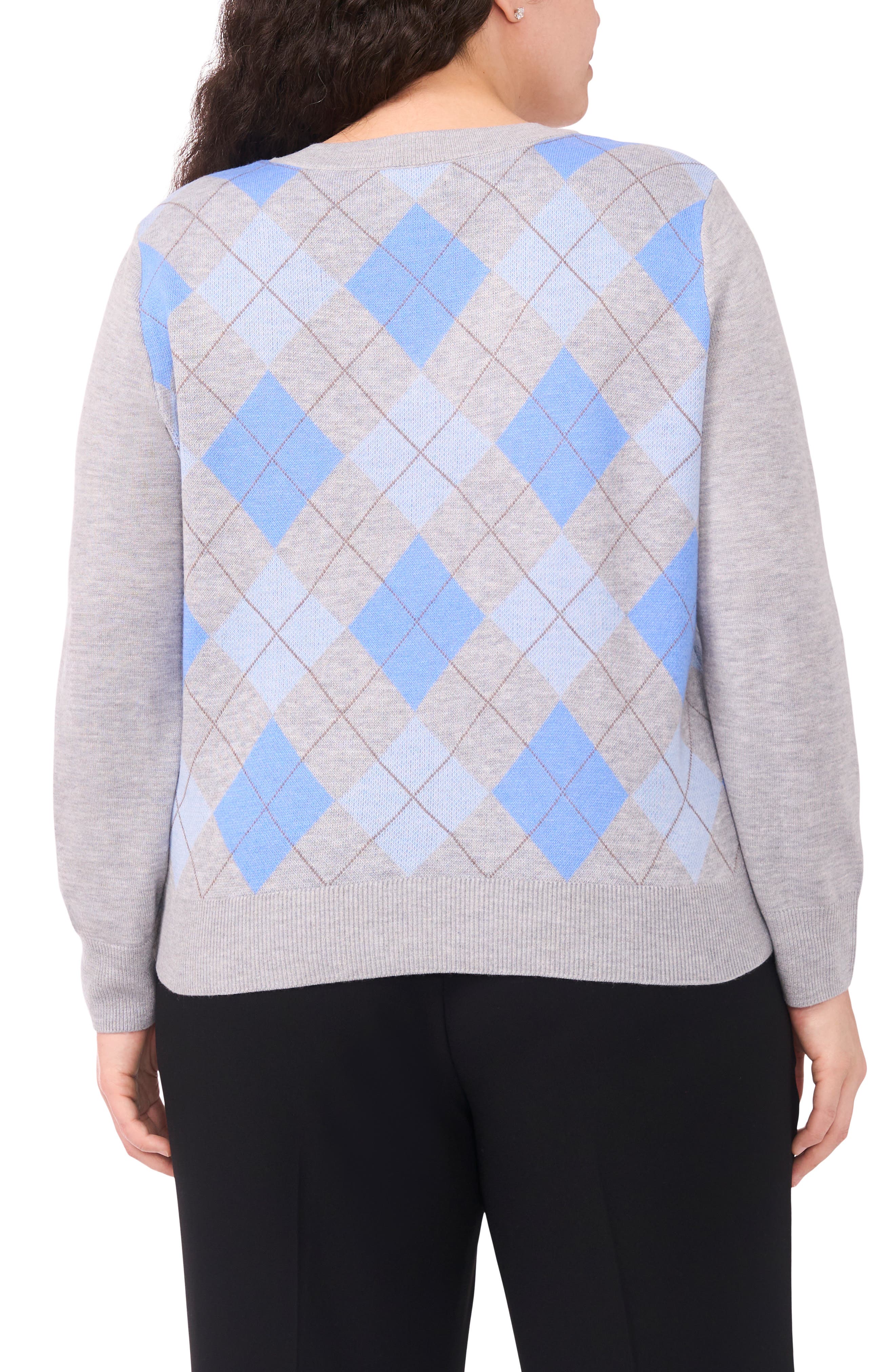 Halogen® Argyle V-Neck Sweater