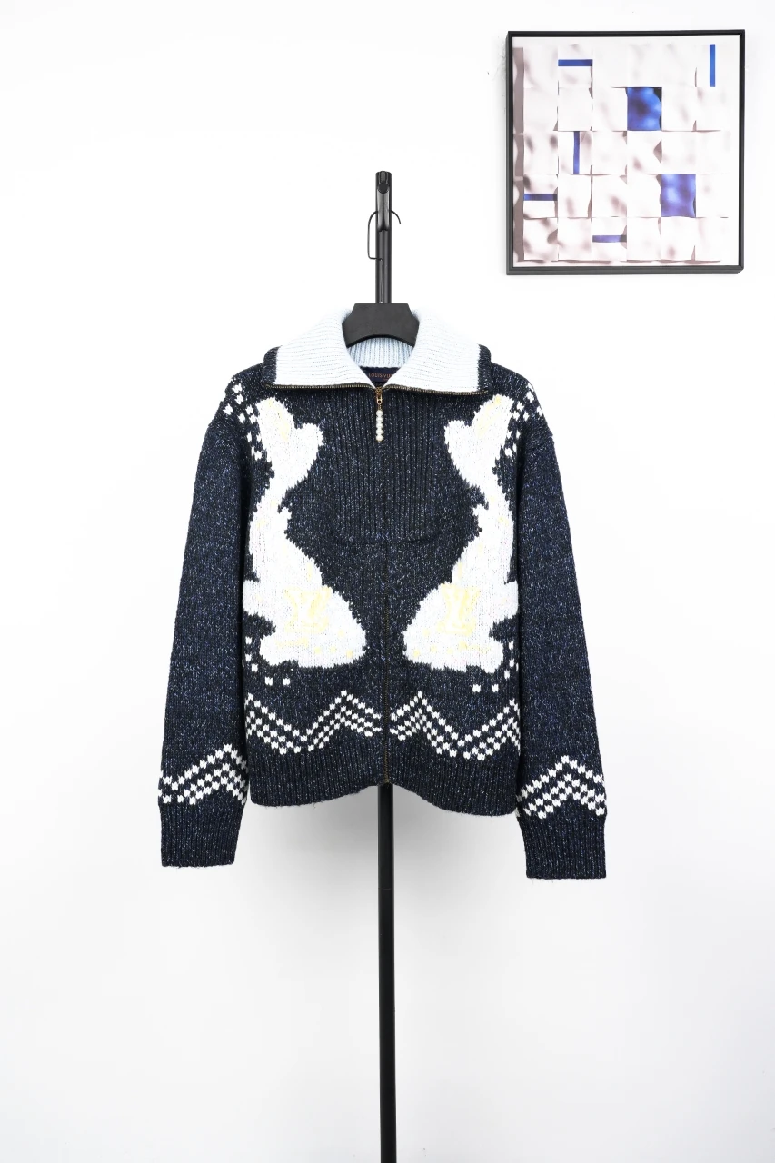 Louis Vuitton Navy Koi Sakura Zip Sweater Jacket product photo from LabelPicks